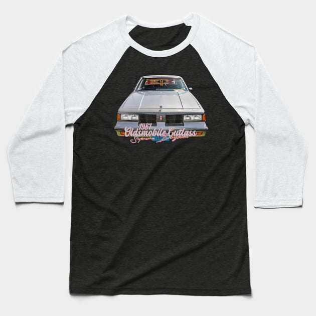 1987 Oldsmobile Cutlass Supreme Brougham Baseball T-Shirt by Gestalt Imagery